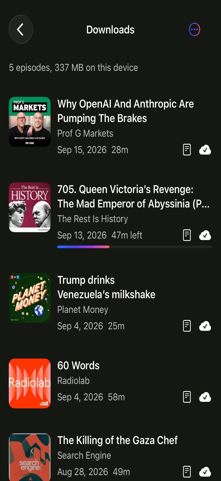 The Downloads page in Parasocial.